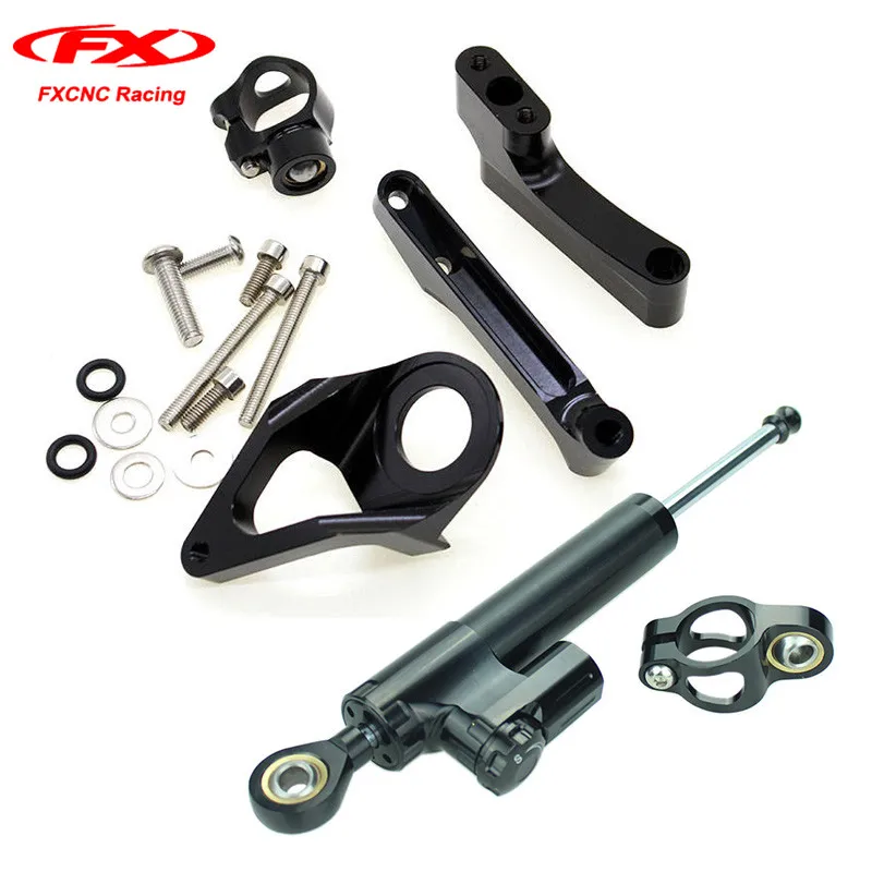 FXCNC Motorcycle Steering Damper Brackets Stabilizer Mounting Kits Set