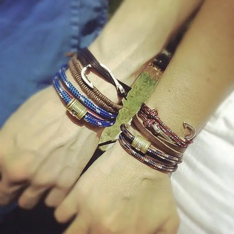 Fashion Rope Bracelet for Men Nylon Lifeline CASING BRACELET Stainless Steel Bracelets Women Men