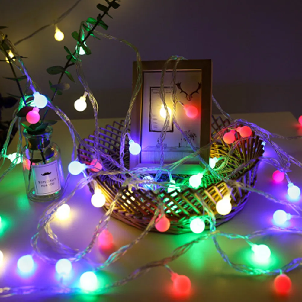 AC220V 100/200/300 светодиодный фея светодиодный свет шнура Берри мяч лампа Праздник Свадьба Рождественский венок дома декоративный ночник