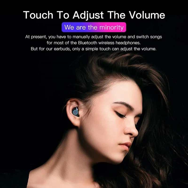 Беспроводные наушники TWS Super Bass Bluetooth 5 0 3D IPX6 беспроводные для улицы 3000 мА/ч внешний