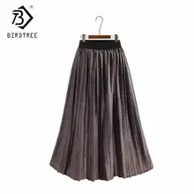 Новое поступление Для женщин шифон плиссированные юбки высокой талии до середины икры Повседневное подошвой Женская мода Одежда Faldas Mujer Moda B93301X