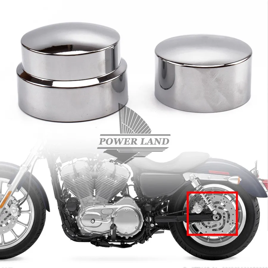 1Pair Chrome Aluminum Rear Axle Nut Covers Bolt For Harley Sportster XL