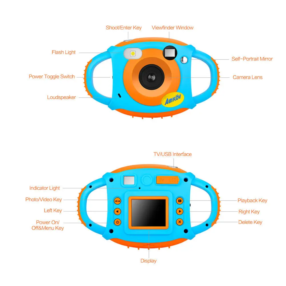 Детская камера игрушки развивающие игрушки Мини Силиконовые 1,7" HD 720 P 5MP цифровая Спортивная камера фотография подарок на день рождения