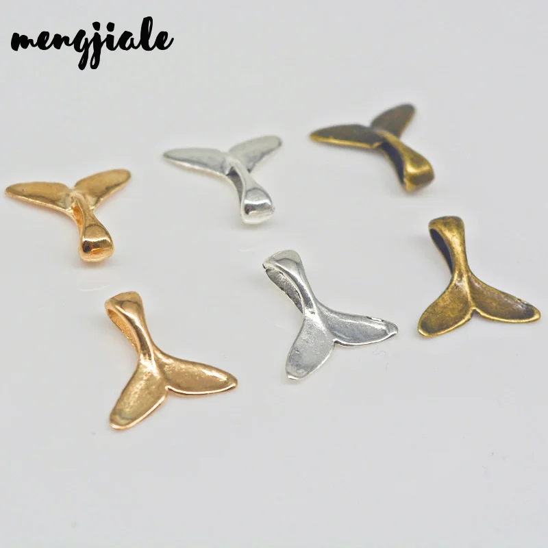 

Hot sell 50pcs metal mix color Women Whale Tail Fish Charm Mermaid Tail Pendant for Necklace Jewelry
