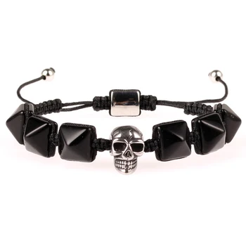 

Trendy Section Natural Stone Bracelet Men Tiger Eyes Stone Skull Buddha Head Women Biker Charm Bracelets Jewelry Dropshipping