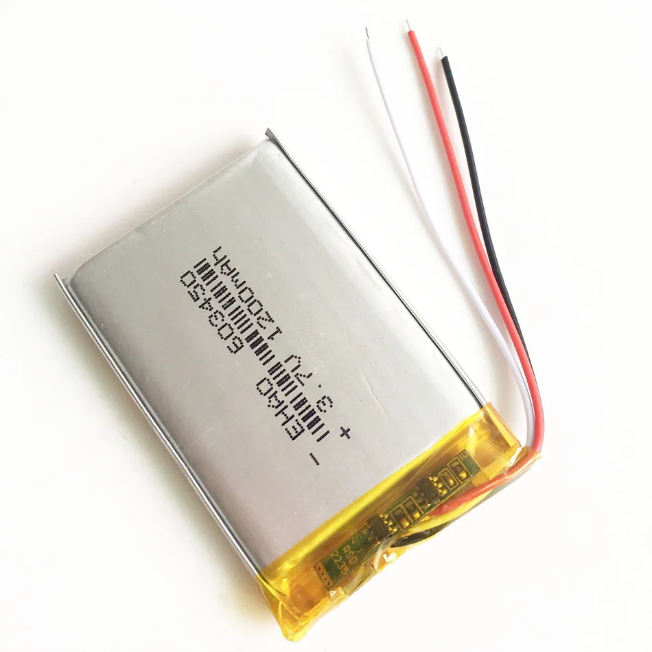 3 7 В 1200 мАч 603450 Литий полимерный литий аккумулятор провода для GPS PSP DVD мобильных