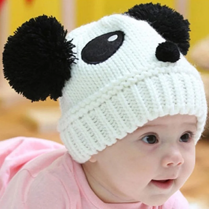 Winter Cute Animal Panda Baby Skullies Beanie Hat Knitted Hats Kids