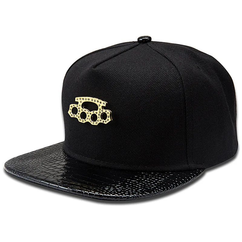 Для женщин Для мужчин Bling Золотой со стразами обратитесь к Тайгерс Snapback шляпа Gorras Гольф спортивные пять колец кулак в стиле хип-хоп Бейсбол шапки - Цвет: Черный