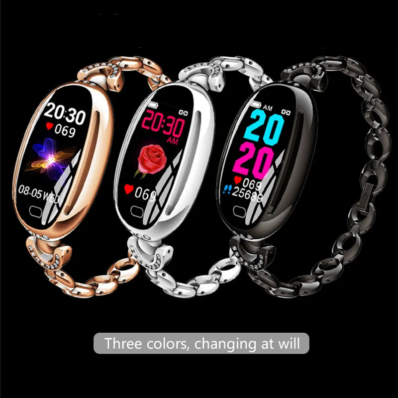 Fashion smart watch E68 Women ladies bracelet IP68 waterproof heart rate monitor fitness tracker smart watch for iOS Android2019