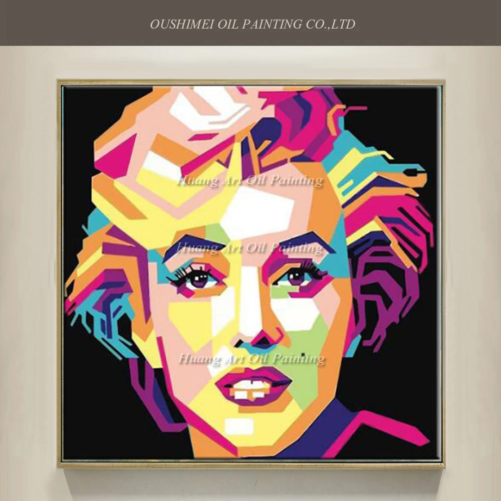 New Style Hand Painted Famous Marylin Monroe Pop Art Canvas Portrait Oil Painting Abstract Actor Acrylic Character Paintings Oil Painting Painting Stylesportrait Oil Painting Aliexpress