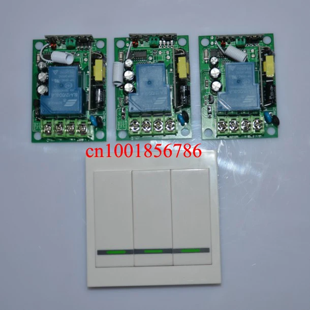 

AC85V- 250V 3000W 110V 220V RF Wireless Remote Control 3Pcs switch and 3pole switch For Smart/smatr Home light