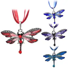 Vintage Shiny Rhinestone Inlaid Dragonfly Pendant Women Insect Necklace Jewelry hot new Vintage Shiny Rhinestone Inlaid Dragonfly Pendant Women Insect Necklace Jewelry hot new