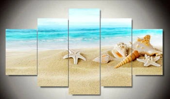

Painting On Canvas Sandy Beach Painting On Canvas Room Decoration Print Picture Wall Art 5 Pcs/set With Unframed