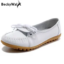 Четырехсезонная обувь на плоской подошве; женская повседневная обувь из натуральной кожи; Женские однотонные мягкие удобные лоферы; WSH2001