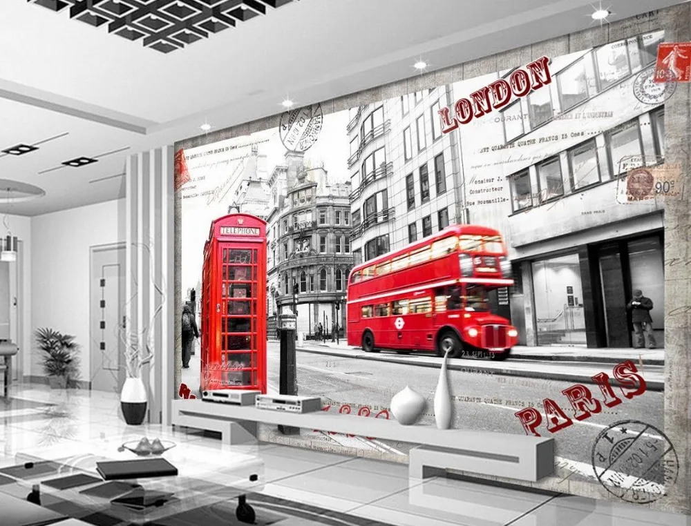 Фотофон с изображением улиц Лондона фотообои 3d|3d mural painting|3d muralmural 3d paintings |