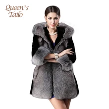 Новое Женское зимнее пальто из искусственного меха, длинная верхняя одежда, куртка с капюшоном