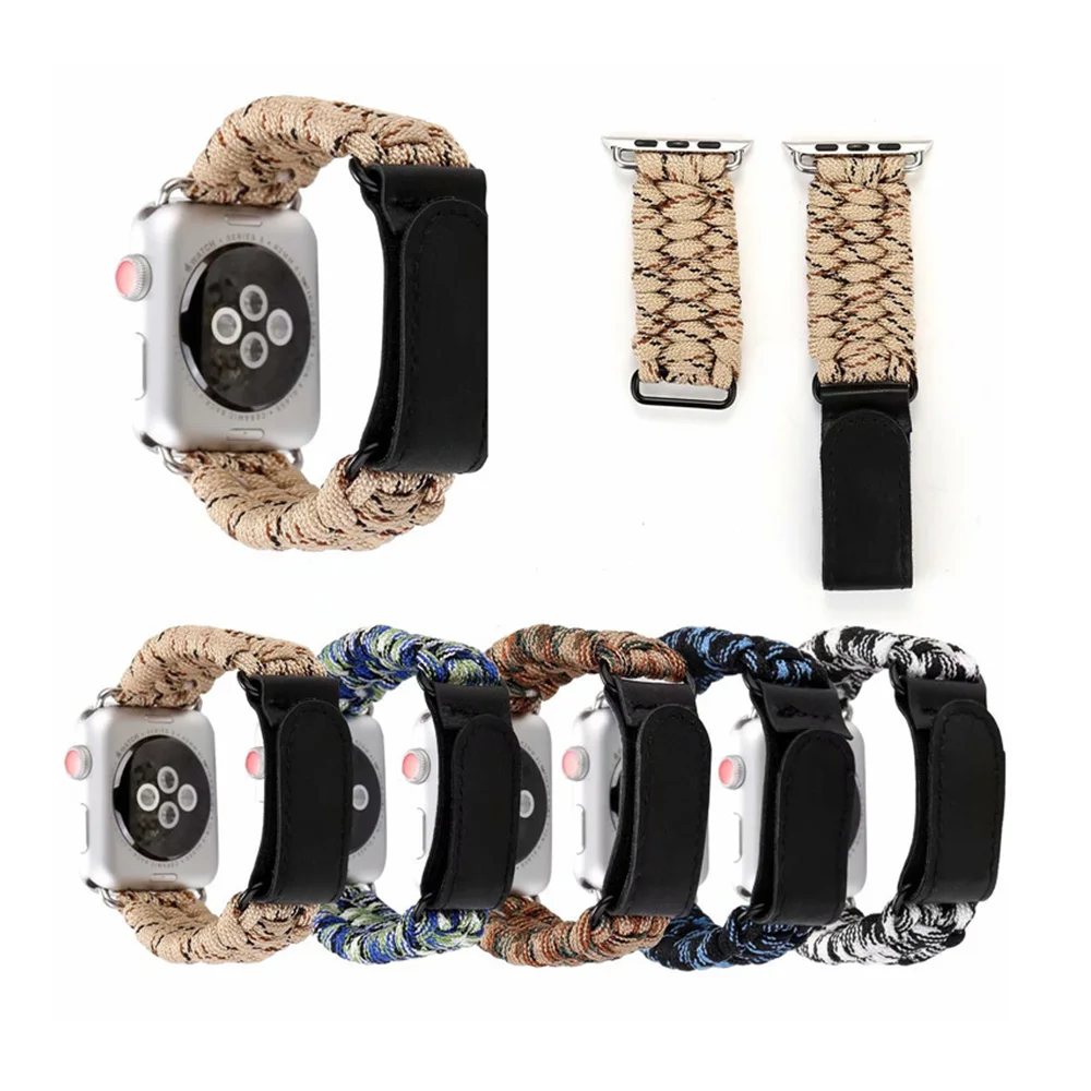 

Outdoor Nylon Band for Apple Watch 4 44mm 40mm Camouflage style Woven Strap Bands Bracelet With Magic buck For Iwatch 3 2 1 42mm