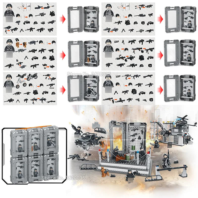 

Military Building Blocks Germany Military Store World War2 Army Special Police Special Forces Figures Weapons Toy Box YouZhengle