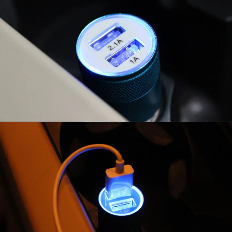 1х автомобильное зарядное устройство с двойным USB портом питания адаптер