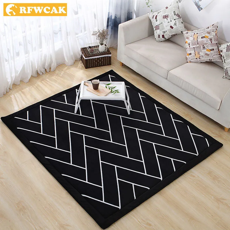 RFWCAK Simple Carpet For Living Room Area Rugs Anti-slip Badroom Large Rug Coffee Table Mat Kid Bedroom Tapete Decoration Home