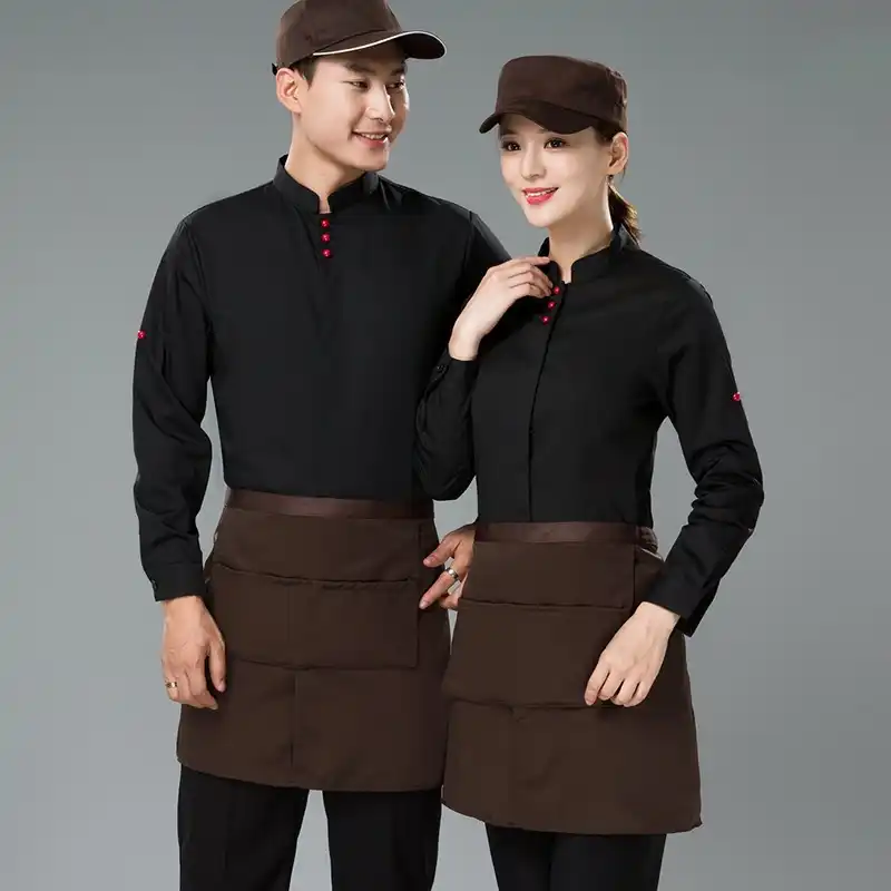 Hotel Pelayan Cafe Toko Kue Jacket Baju Seragam Restoran Hot Pot Catering Kualitas Tinggi Lengan Panjang Pria Pelayan Overall H2348 Aliexpress