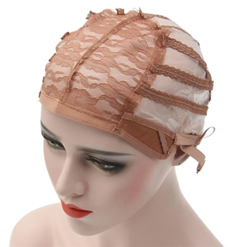 4 Colors Adjustable Strap Hair Net Lace Wig Cap Hairnet Top Stretch Mesh Caps Weaving Cap For Making Wig For Women Men