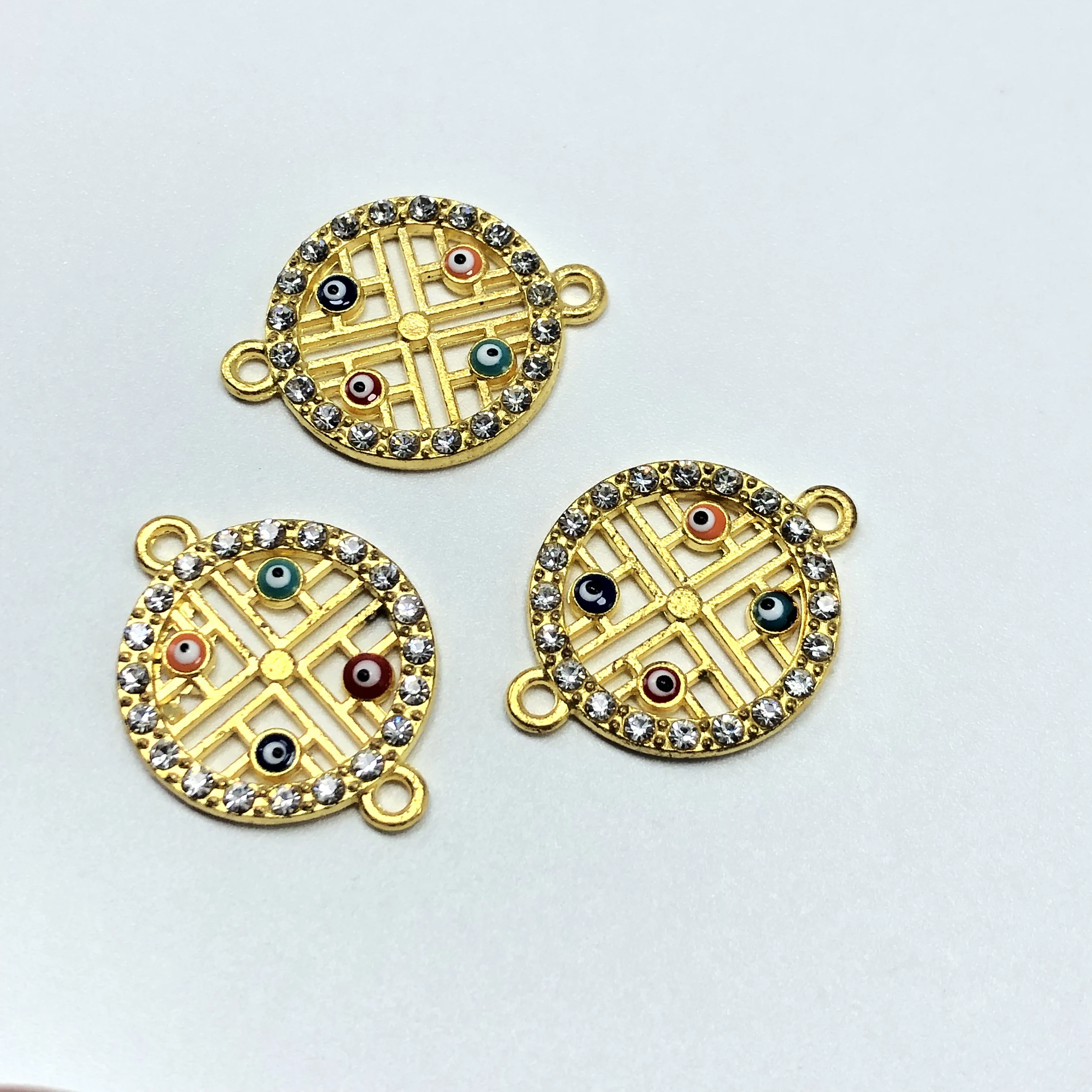 

10pcs fashion diy handmade bracelets Necklace drop oil blend eye feature accessory connector