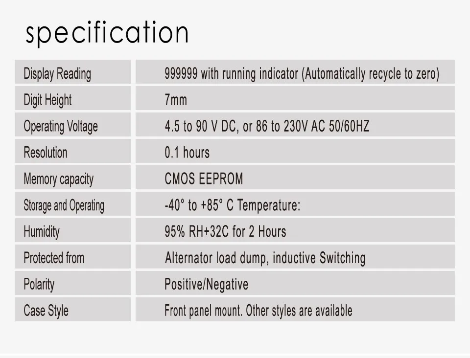 Runleader водонепроницаемый переустанавливаемый lcd DC 4,5-90 V счетчик часов с питанием от постоянного тока счетчик часов Таймер для двигателя