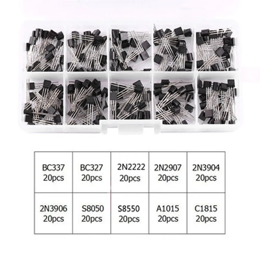 20 шт. x10 типов NPN PNP транзистор большой мощности Kit Box BC337 2N2222 S8050 дропшиппинг |