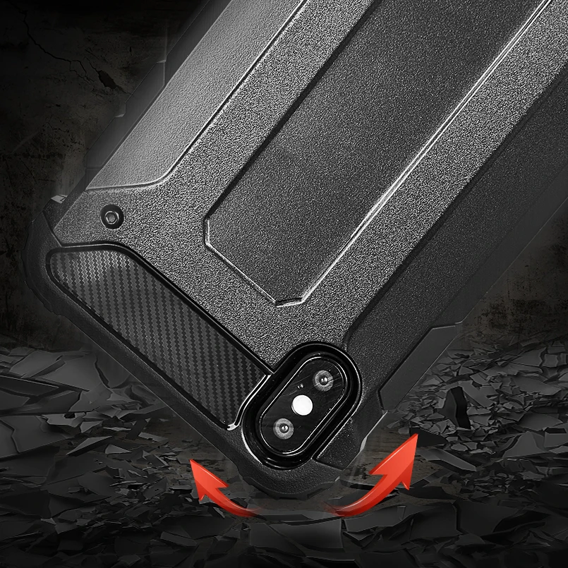 

Shockproof Armor Case For iPhone X XS Max XR Hard PC Full Cover Protection For iPhone 7 8 Plus 6 Plus Hard Rugged Impact Funda