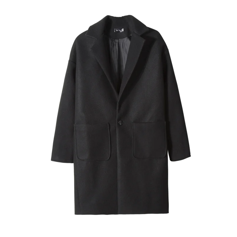 Зимние Модные свободные повседневные мужские пальто, шерстяные пальто, кашемировые длинные ветровки, верхняя одежда, DS50820