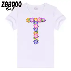 Zeagoo LetterT1 Повседневное одноцветное Plain Crew Neck Slim Fit мягкий короткий рукав Футболка белая Для женщин