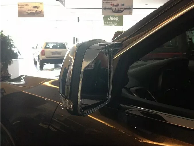 

2pcs ABS plastic Chromed! side door mirror rain guard frame cover shade For JEEP Grand Cherokee 2014 2015 2013 2012 2011