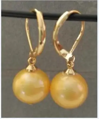 

PERFECT NEW AAA 10-11MM GOLD ROUND SOUTH SEA PEARL EARRING