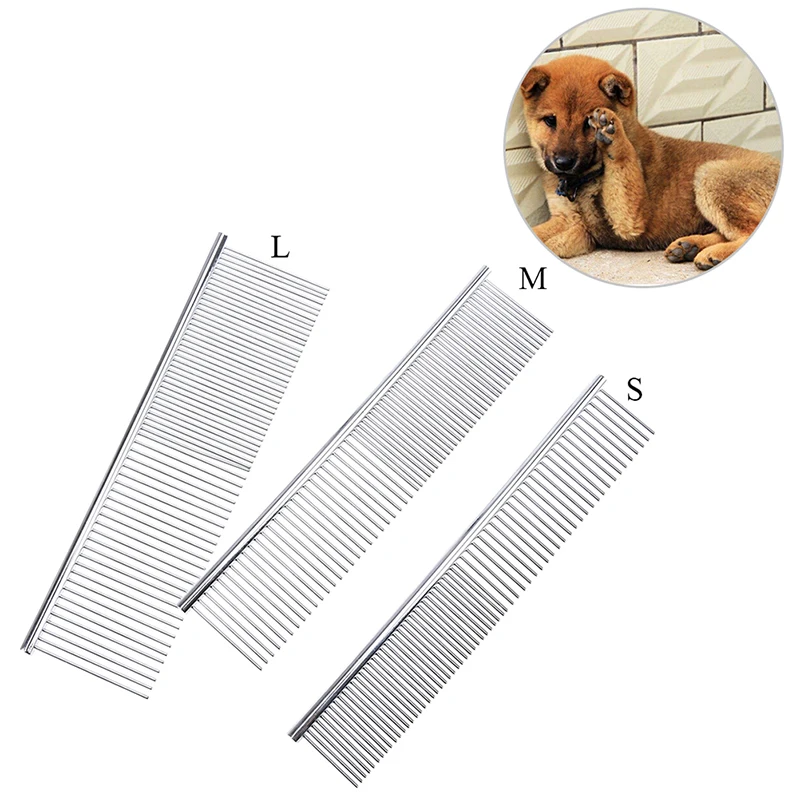 1pc Long Hair Shedding Grooming Flea Comb Pet Puppy Dog Cat Stainless
