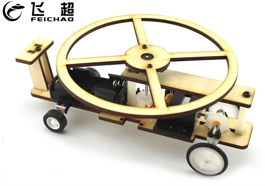 

DIY Wooden Electric Slide Airplanes Vehicle Plane Model Building Kits Motor & Wheel Scientific Education Toys for Boy Gift