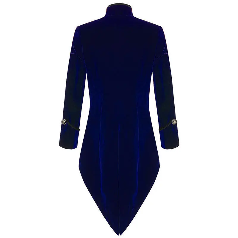 Velvet-Bule-Swallow-Tailed-Coat-Custom-Made-Fashion-Men-Suits-Formal-Party-Prom-Blazer-Latest-Coat