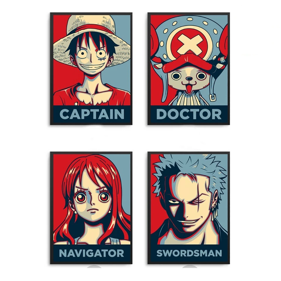 

Canvas Painting Nordic Print One Piece Anime Home Decoration Wall Art Picture Watercolor Creative Modular Poster For Living Room