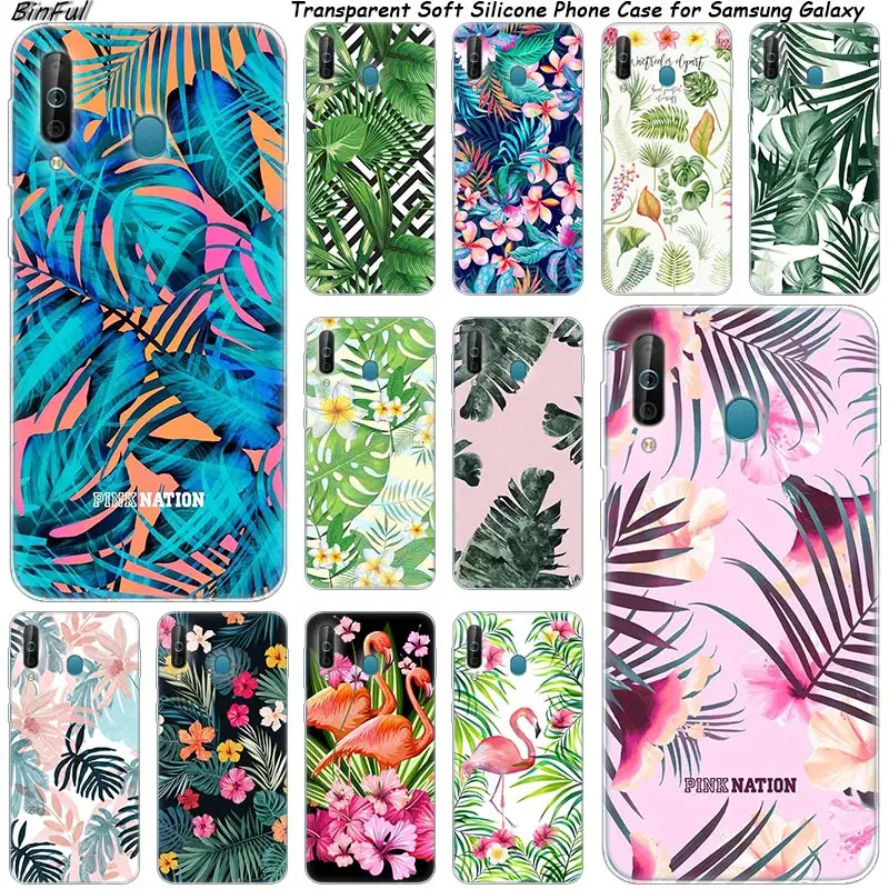 Summer Leaf Cactus Plants Silicone Phone Case For Samsung Galaxy A80 A70 A60 A50 A40 A40S A30 A20E A2CORE M40 Note 10 Plus 9 8 5 | Мобильные