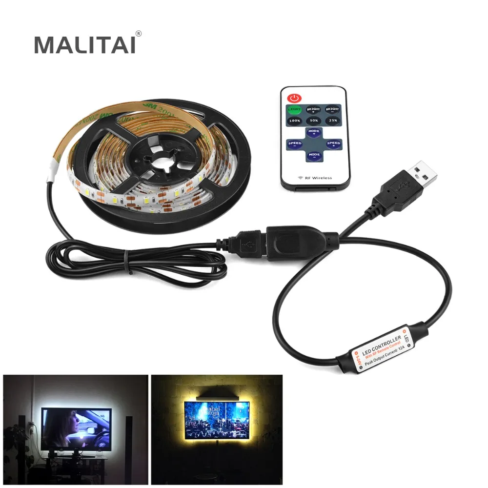 

USB LED Strip light DC 5V Brigthness Dimmable Waterproof Ribbon HDTV Desktop Decoration lamp TV PC LED Backlight lighting 1m-5m