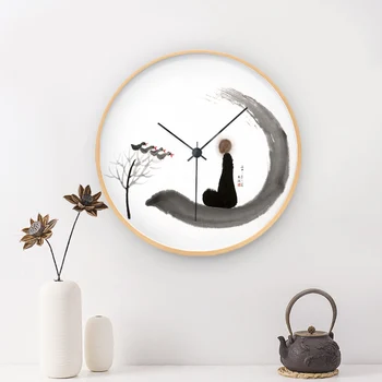 

Chinese Style Living Room Home Clock Art Modern Minimalist Atmosphere Mute Wall Clocks Personality Fashion Quartz Watch