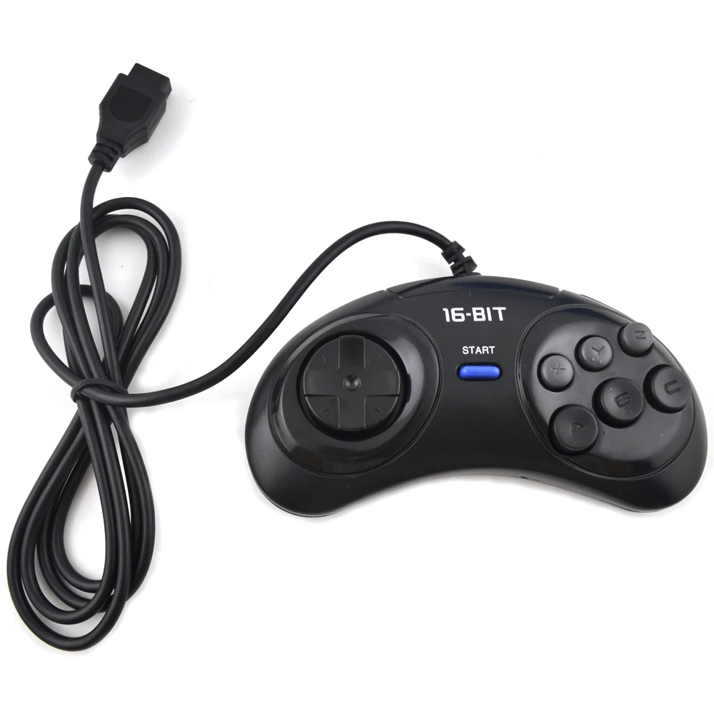 2 шт. игровой контроллер для SEGA Genesis для 16 бит ручка контроллер 6 Кнопка 9 pin геймпад для SEGA MD аксессуары для игр