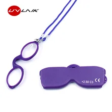 UVLAIK небольшие очки для чтения, женские круглые оптические очки с зажимом для носа, мужские силиконовые диоптрийные очки по рецепту, чехол с цепочкой