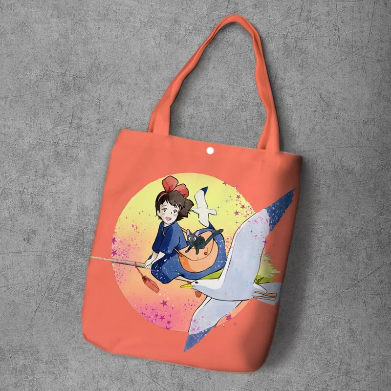 IVYYE KiKis служба доставки модная парусиновая сумка для покупок в стиле аниме повседневные сумки на плечо индивидуальные сумки-тоут новые женские сумки для девочек