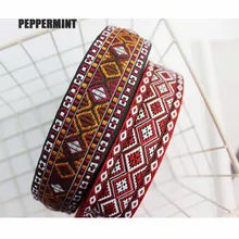 1Yard Ethnic Embroidery Ribbon Flower Lace Vintage webbing Boho Trimming DIY Clothes Bag Accessories Embroidered Fabric