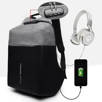 

USB Charging Anti Thief Backpack Canvas Men Laptop Rucksacks Teenager Casual Backpack Fashion Man Backpacks Daypack High Quality
