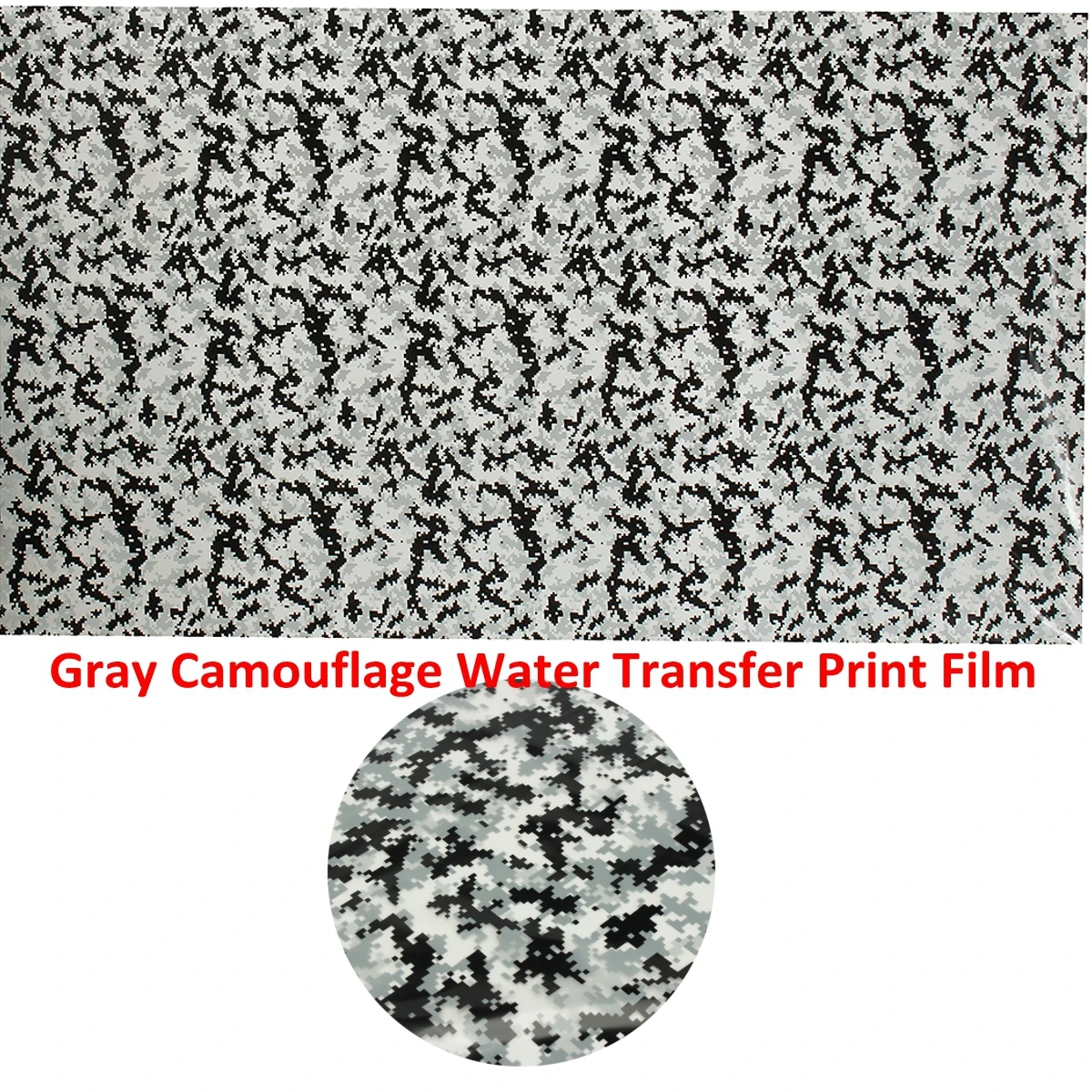 

Autoleader 50x100cm Gray Camouflage Hydrographic Water Transfer Hydro Dipping DIP Print Film Decor Motorcycle Decals Stickers