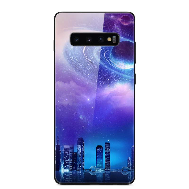 Чехол из закаленного стекла для samsung Galaxy S10 Plus, чехол s, мягкий бампер, Жесткий ПК, задняя крышка для samsung S10 Lite S10e e Funda S 10 Plus