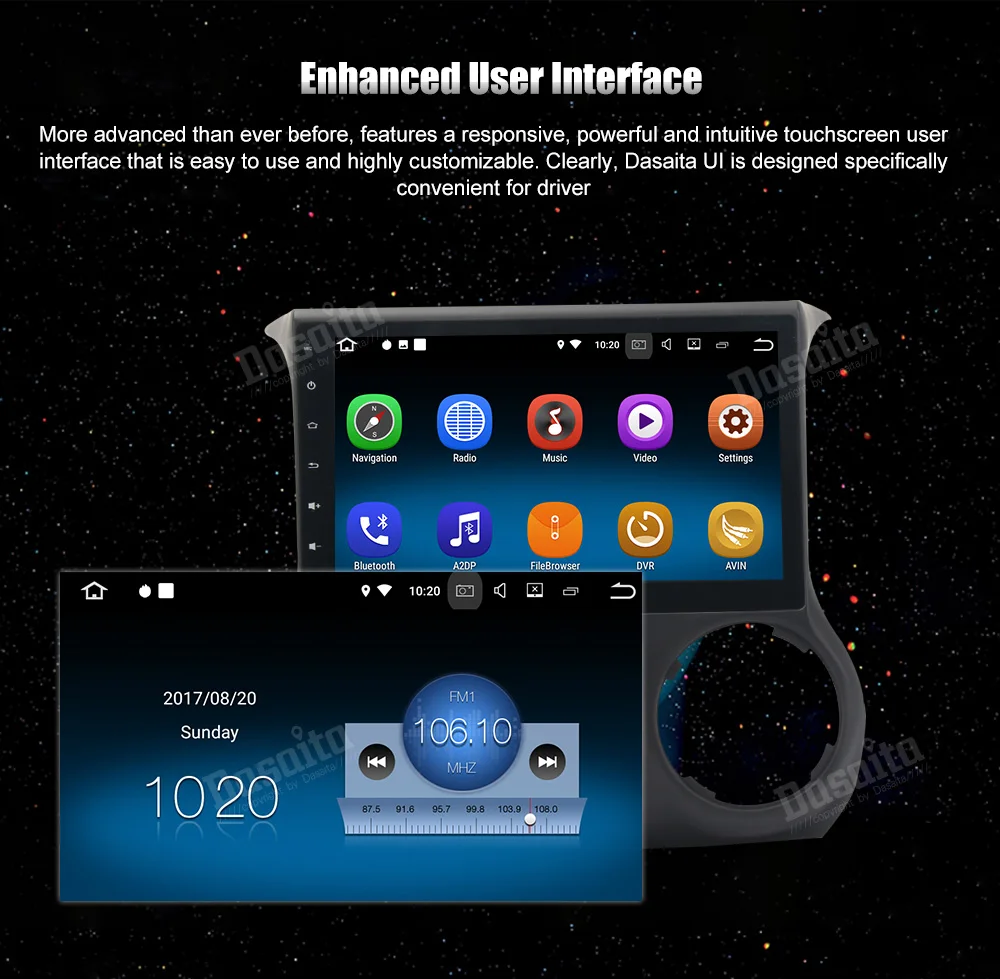 Clearance Dasaita 10.2" Android 7.1 Car GPS Player Navi for Jeep Wrangler 2011-2016 with 2G+16G Quad Core NO DVD Radio Multimedia HDMI 4G 12 Clearance Dasaita 10.2" Android 7.1 Car GPS Player Navi for Jeep Wrangler 2011-2016 with 2G+16G Quad Core NO DVD Radio Multimedia HDMI 4G 12