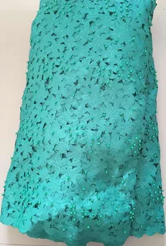 

Nigerian Lace Embroidered Fabric Jacquard Lace Fabric For Dress 2020 Guipure Swiss Dry Lace Material with stones beads ELL3136